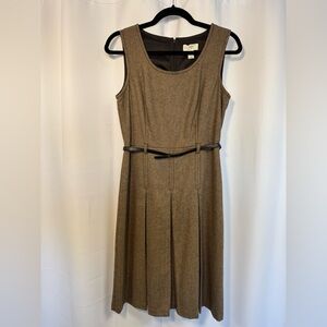 LOFT Brown Sleeveless Midi Dress